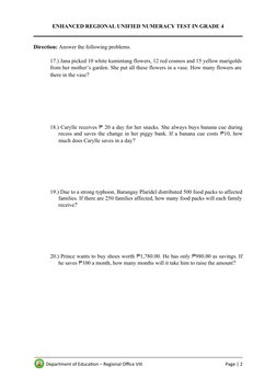 Enhanced Grade 4 Numeracy Test | PDF