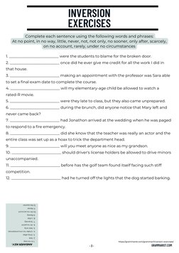 GRAMMARIST.COM
https://grammarist.com/grammar/inversion-exercises/ (https://grammarist.com/grammar/present-perfect-tense/)
Co