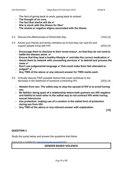 Life Orientation
Jeppe Boys LO Final Exam 2019
Grade 8
-
The fact of going back to work, going back to school
-
The thought o