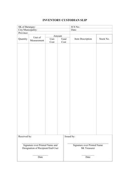 Ics Inventory Form Inventory Custodian Slip Guidelines | PDF | Inventory | Economies