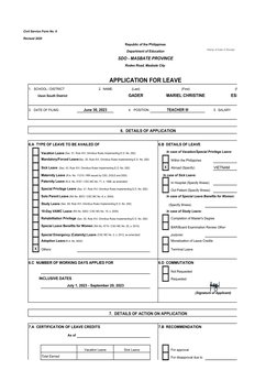Leave Application Guide for Teachers | PDF | Parental Leave ...