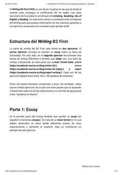 Guía de Writing B2 First: Ejemplos y Estructuras | PDF | Calificaciones ...