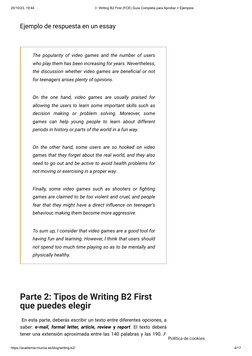 Guía de Writing B2 First: Ejemplos y Estructuras | PDF | Calificaciones ...