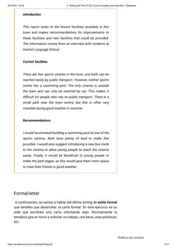 Guía de Writing B2 First: Ejemplos y Estructuras | PDF | Calificaciones ...