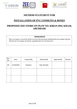 PVC Conduit Installation Method Statement | PDF | Pipe (Fluid ...