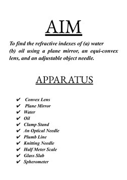 Refractive Indices of Water and Oil | PDF | Refractive Index | Mirror