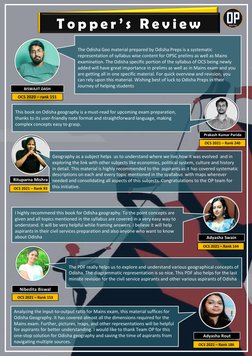 T o p p e r ’ s  R e v i e w  
The Odisha Geo material prepared by Odisha Preps is a systematic 
representation of syllabus w