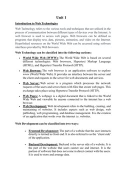 Introduction to Web Technologies | PDF | World Wide Web | Internet & Web