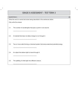 Natural Sciences Test Paper Term 3 | PDF