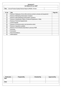 Annual Product Quality Review Format | PDF | Packaging And Labeling ...
