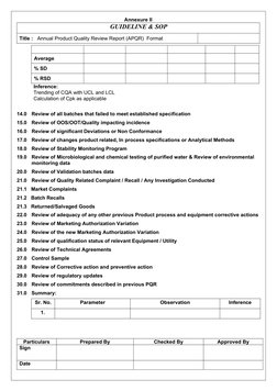 Annual Product Quality Review Format | PDF | Packaging And Labeling ...