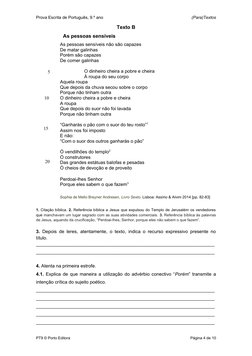 5
10
15
20
Prova Escrita de Português, 9.º ano
(Para)Textos
Texto B
As pessoas sensíveis
As pessoas sensíveis não são capazes