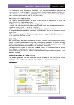 M/s. Aamanya Organics Private Limited Pre Feasibility Report 
 
 
8 
 
Thin slops coming out of Decanter are collected in a t