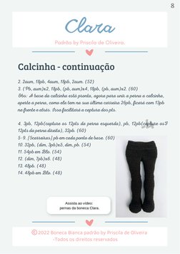 Clara
Padrão by Priscila de Oliveira.
 2022 Boneca Bianca padrão by Priscila de Oliveira
-Todos os direitos reservados
2. 2au