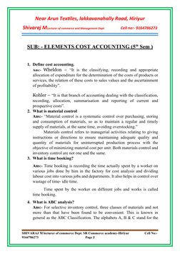 Cost Accounting 5th Sem B.com Notes | PDF | Cost | Labour Economics