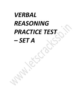 Verbal Reasoning Practice Test Set A | PDF