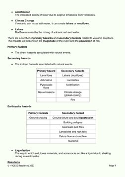 ●
Acidification
The increased acidity of water due to sulphur emissions from volcanoes.
 
●
Climate Change
If volcanic ash mi