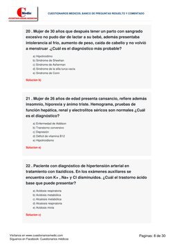 20 . Mujer de 30 años que después tener un parto con sangrado
excesivo no pudo dar de lactar a su bebé, además presentaba
int