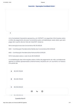 14/10/2023, 19:50
Gabarito
https://aluno.qlabs.com.br/exercicio/6851831/gabarito
9/11
No balancete, a disposição das contas é