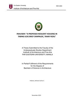 NOV 2023
            Far Eastern University
            Institute of Architecture and Fine Arts
    
   
    
PAHUWAY: “A PRO