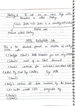 Complete HTML Handwritten Notes by Hardik Srivastava | PDF