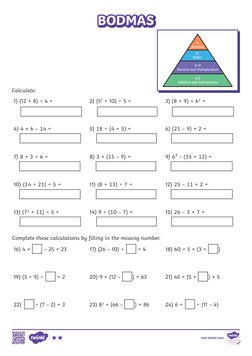 BODMAS Worksheets for Grade 7 | PDF | Mathematics | Arithmetic