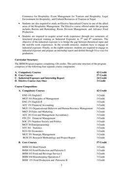 3
Commerce for Hospitality, Event Management for Tourism and Hospitality, Legal
Environment for Hospitality, and Cultural Res