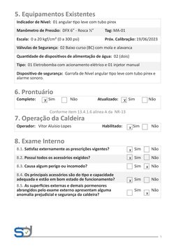 8.1. Satisfaz externamente as prescrições vigentes?
    Sim
Não
8.2. Possuí todos os acessórios exigidos?
 Sim
Não
8.3. Causa