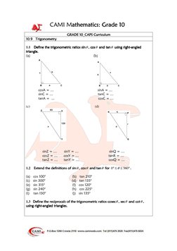 CAMI Mathematics
athematics
athematics
athematics: Grade 10
: Grade 10
: Grade 10
: Grade 10 
 
 
    
GGGGRADE