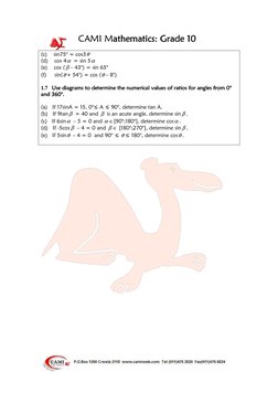 CAMI Mathematics
athematics
athematics
athematics: Grade 10
: Grade 10
: Grade 10
: Grade 10 
 
 
(c)    sin75°