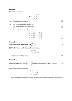 Linear Algebra Past Exam Questions | PDF | Mathematics | Algebra