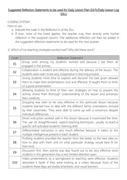 Reflection Statements for Daily Lesson Logs | PDF | Lesson Plan | Teachers