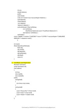 OOPS ELAB Solutions for SRM 2024 | PDF | Namespace | Computer Programming