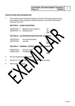 Grade 9 EMS June Exam Paper 2023 | PDF | Debits And Credits | Financial ...
