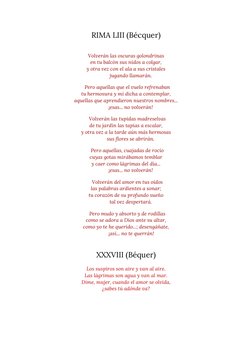 RIMA LIII (Bécquer) 
 
Volverán las oscuras golondrinas 
en tu balcón sus nidos a colgar, 
y otra vez con el ala a sus crista