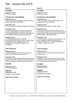 Focus 4 Unit Test Answer Key | PDF