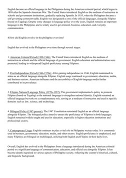 Evolution of English in the Philippines | PDF | Multilingualism ...