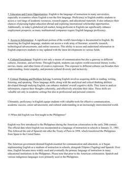 Evolution of English in the Philippines | PDF | Multilingualism ...