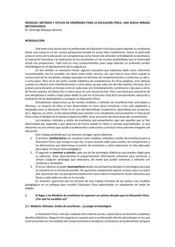 Métodos de Enseñanza en Educación Física | PDF | Enseñando | Aprendizaje