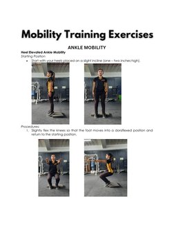 Heel Elevated Ankle Mobility 
Starting Position 
• 
Start with your heels placed on a slight incline (one – two inc