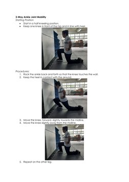 3-Way Ankle Joint Mobility 
Starting Position 
• 
Start in a half kneeling position. 
• 
Keep one knee in front of the hip an