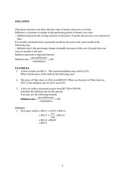 Math Lit Inflation Inflation Concepts for Grade 11-12 Maths Lit | PDF | Inflation | Prices