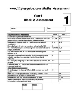 Year 1 Maths Assessment Pack Term 2 | PDF