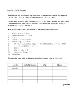 June 2015 Q10)b [6 marks] 
 
 
 
 
 
 
