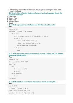 Class 12 Binary File Handling Questions | PDF | Computer File | File Format
