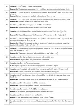 Class 10 Maths Assertion & Reasoning | PDF | Numbers | Factorization