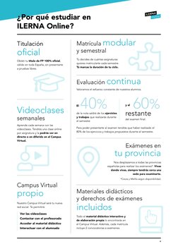 4
¿Por qué estudiar en 
ILERNA Online?
Titulación
oficial
Titulación
oficial
Videoclases
semanales 
Campus Virtual 
propio
Ma