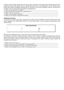 surface cannot easily escape into the outer space. Because of the gases that block the heat from
escaping to the outer space,