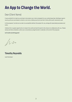 An App to Change the World.
Dear {Client Name}
It was wonderful to meet you and learn more about your vision and goals for yo