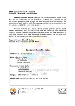 11 Module 11 - Q1 - GENERAL PHYSICS 1 | PDF | Acceleration | Speed